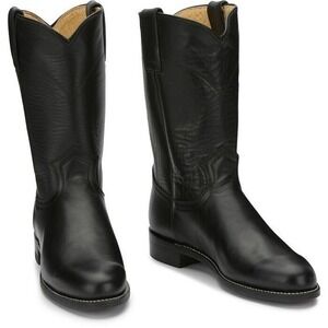 Justin‎ L3703 Cora Black Leather Roper Western Cowboy Cowgirl Boots Women's 6.5